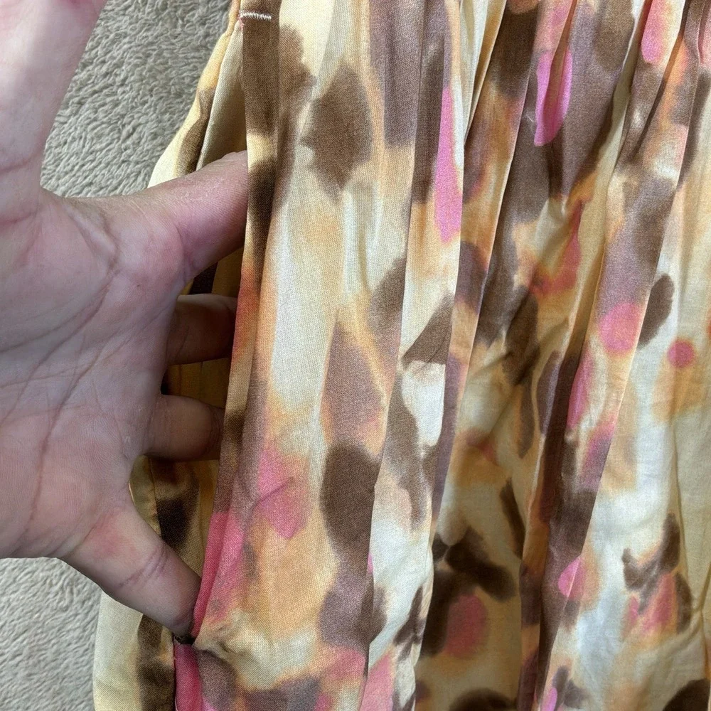 NEW Banana Republic Voile Mini Dress M Multi Dot Ruched Pockets NWT - Picture 2 of 8